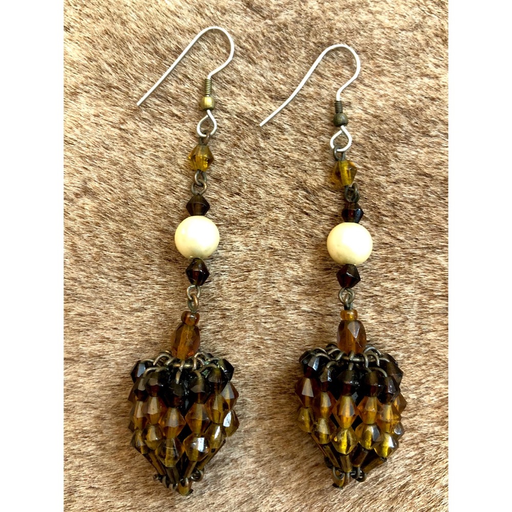 Vintage Acorn Statement Earrings - Picture 7 of 7